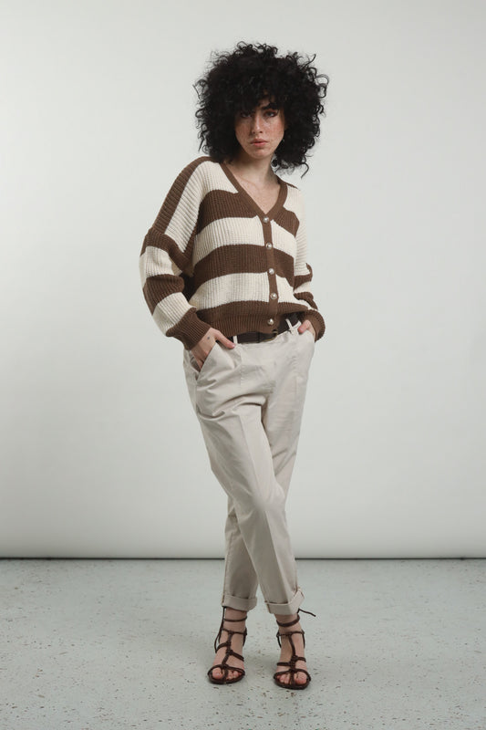 0569 Pantalone Gabardina Slim con Cintura