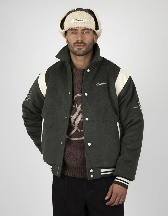 PROHIBITED Field College Jacket UNISEX | Dusty Green