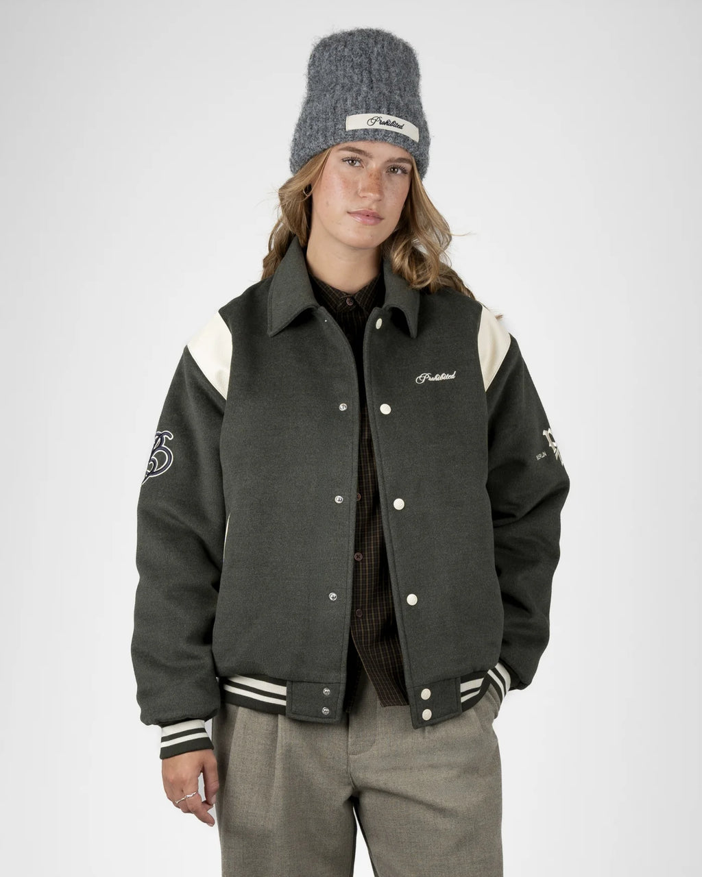 PROHIBITED Field College Jacket UNISEX | Dusty Green