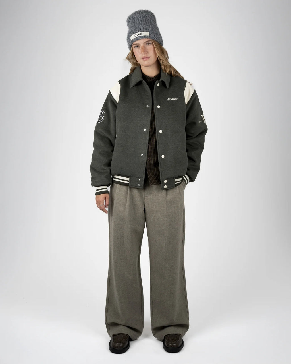 PROHIBITED Field College Jacket UNISEX | Dusty Green