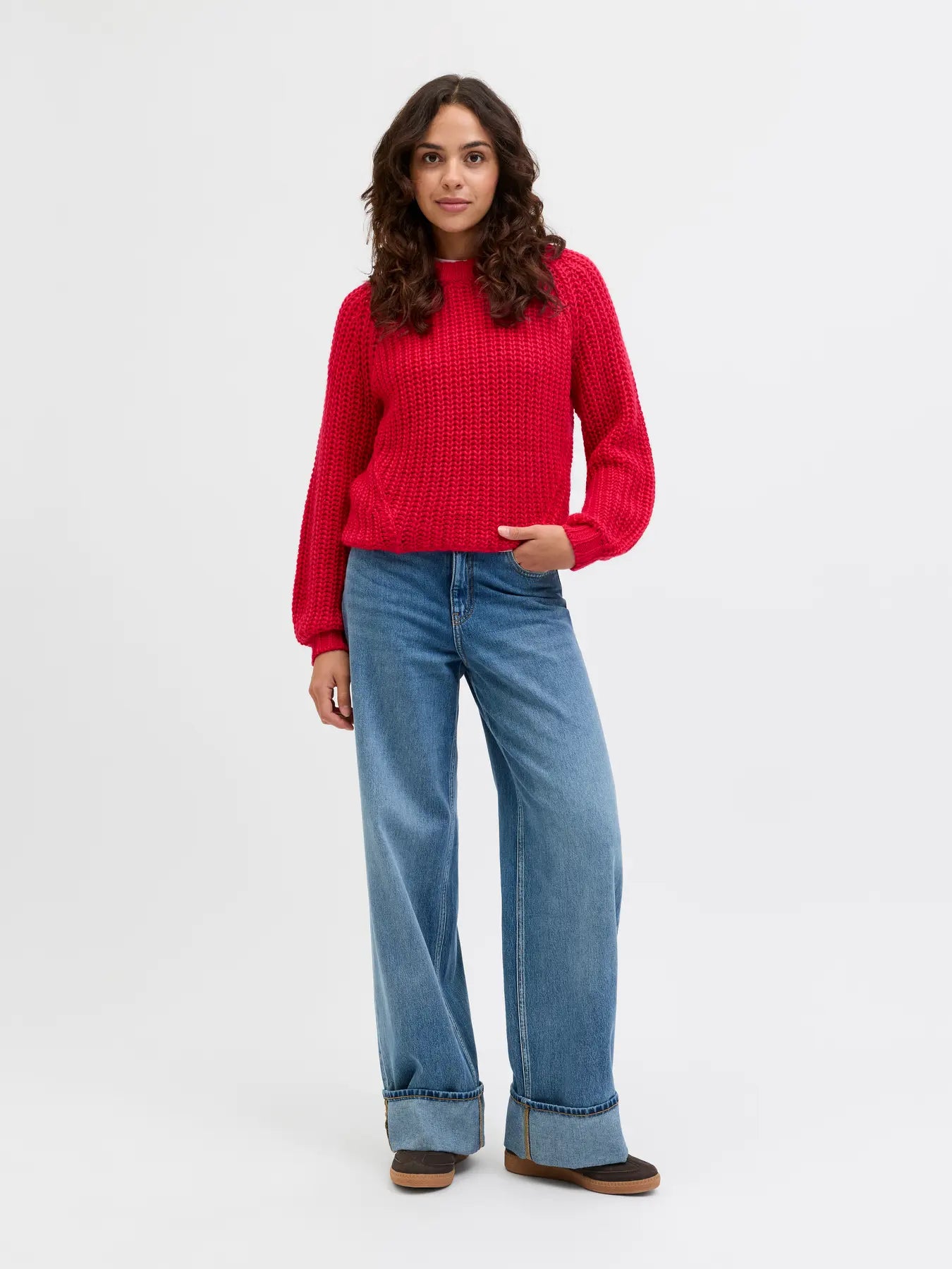 0834 JXKELLY CHUNKY CREW NECK KNIT