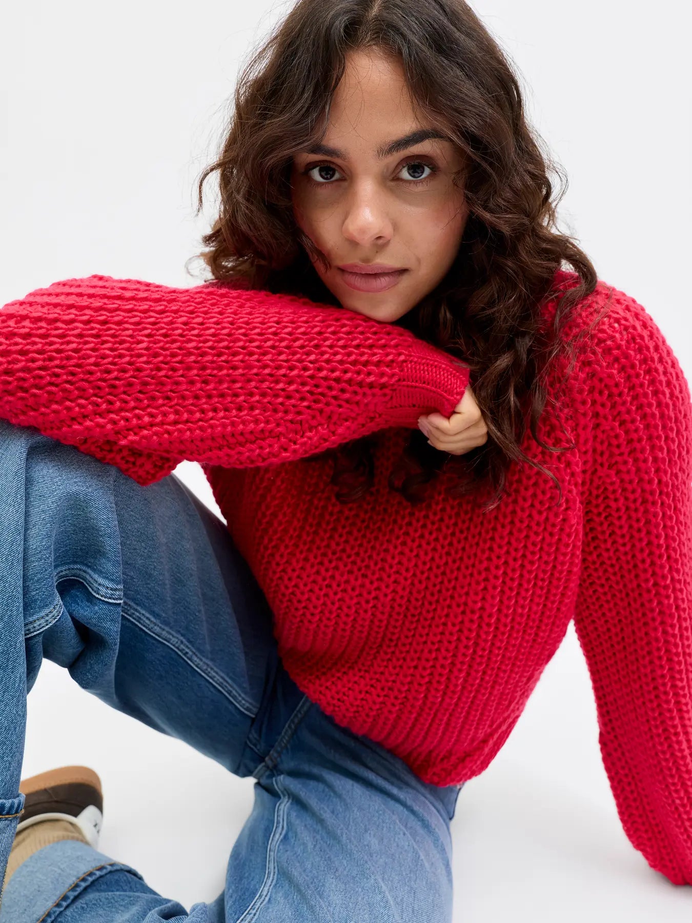 0834 JXKELLY CHUNKY CREW NECK KNIT