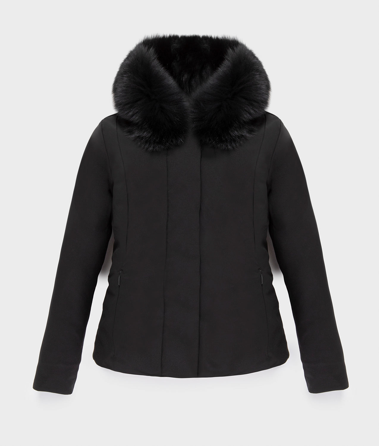 SHORT LADY TECH FUR JACKET · NERO