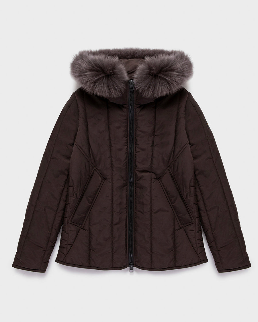 Refrigiwear Short Berna Fur Jacket - Giubbotti Donna · BLACK COFFEE