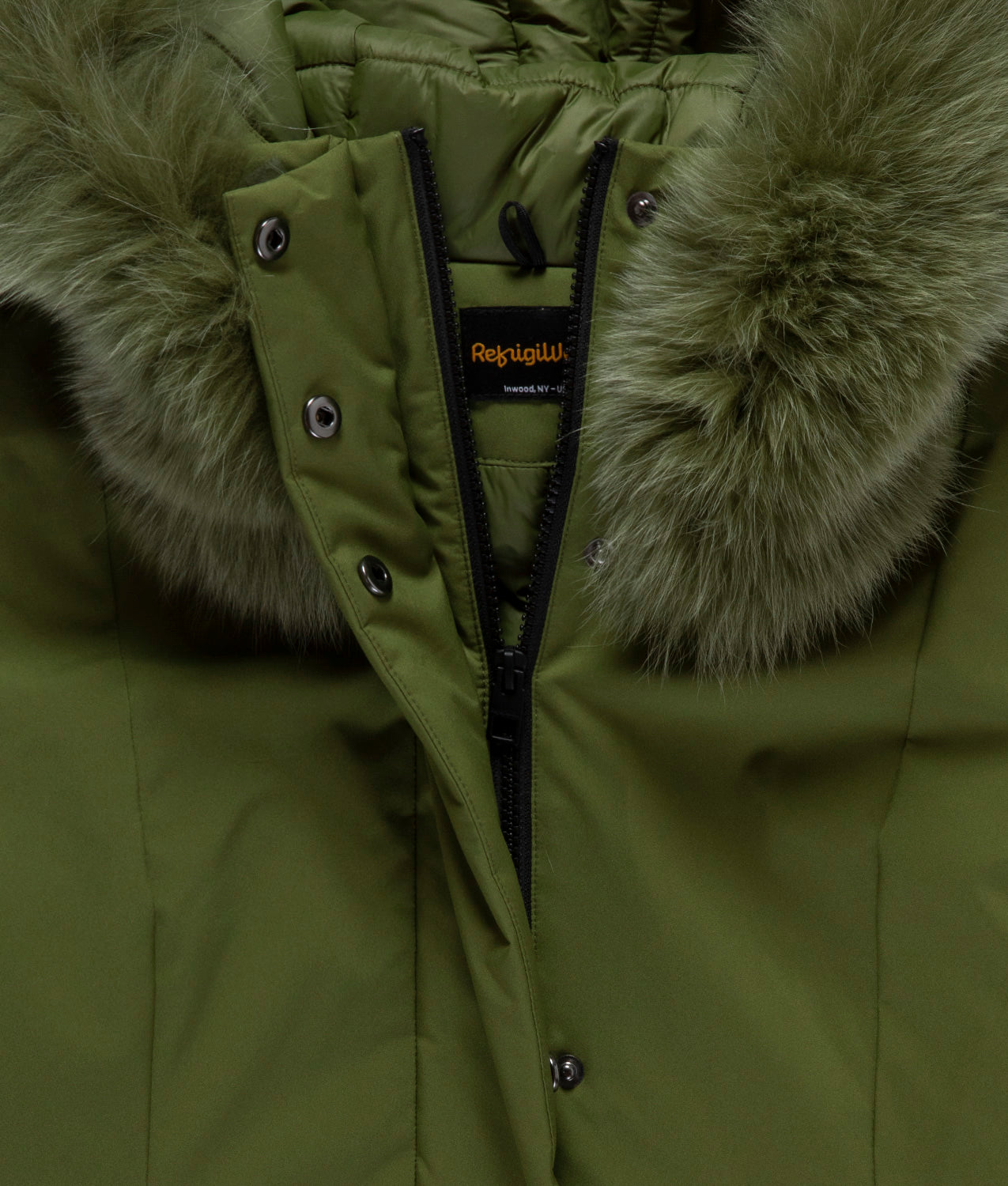LADY TECH/1 FUR JACKET · pesto cypress