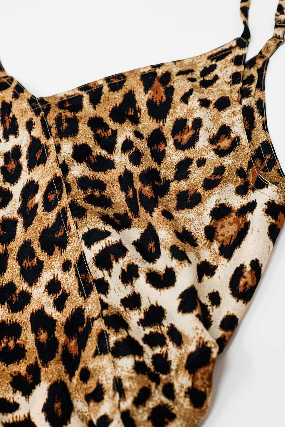 Midi Slip Dress con stampa leopardo