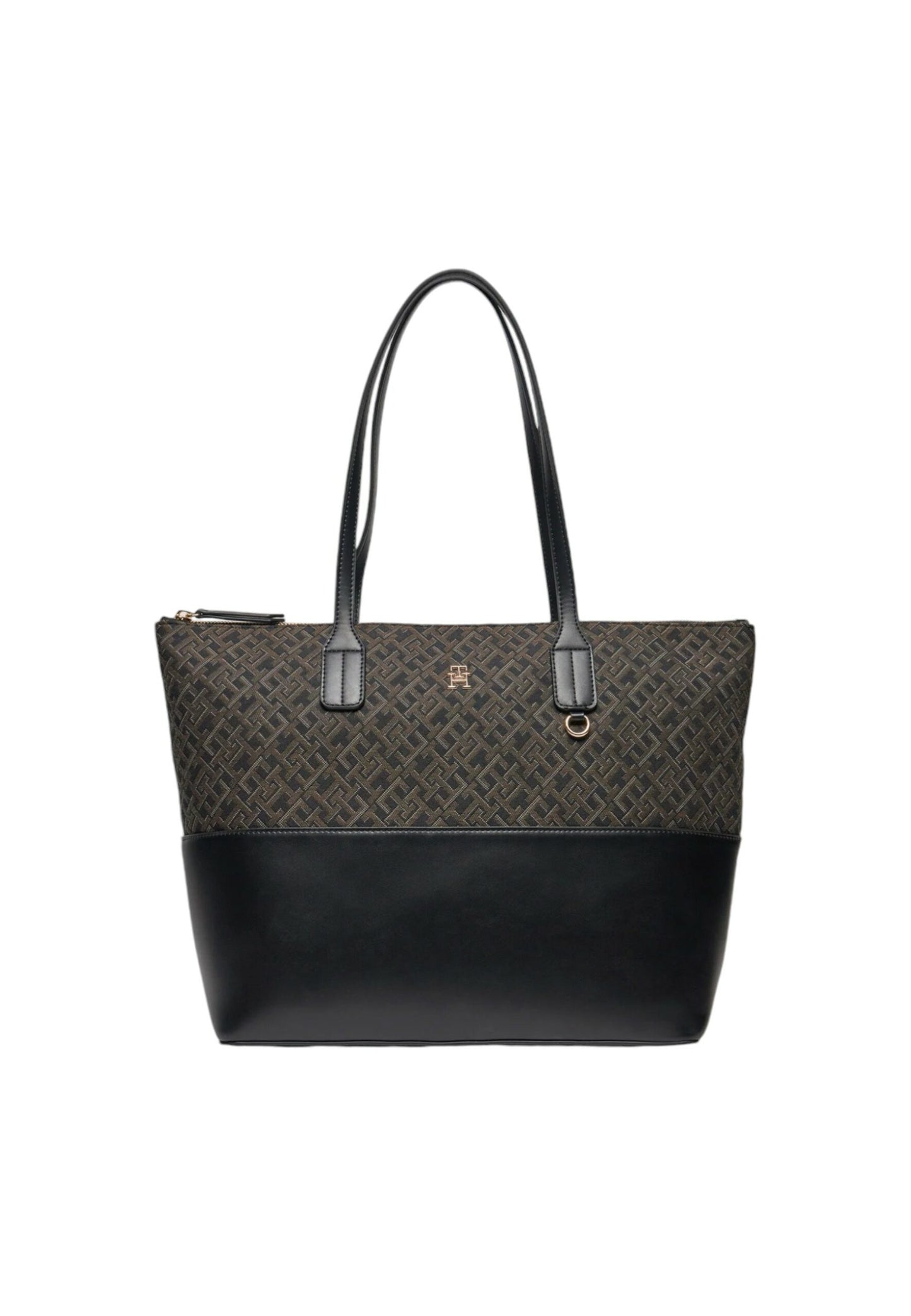 Borsa Tommy Hilfiger th jacquard tote Nero