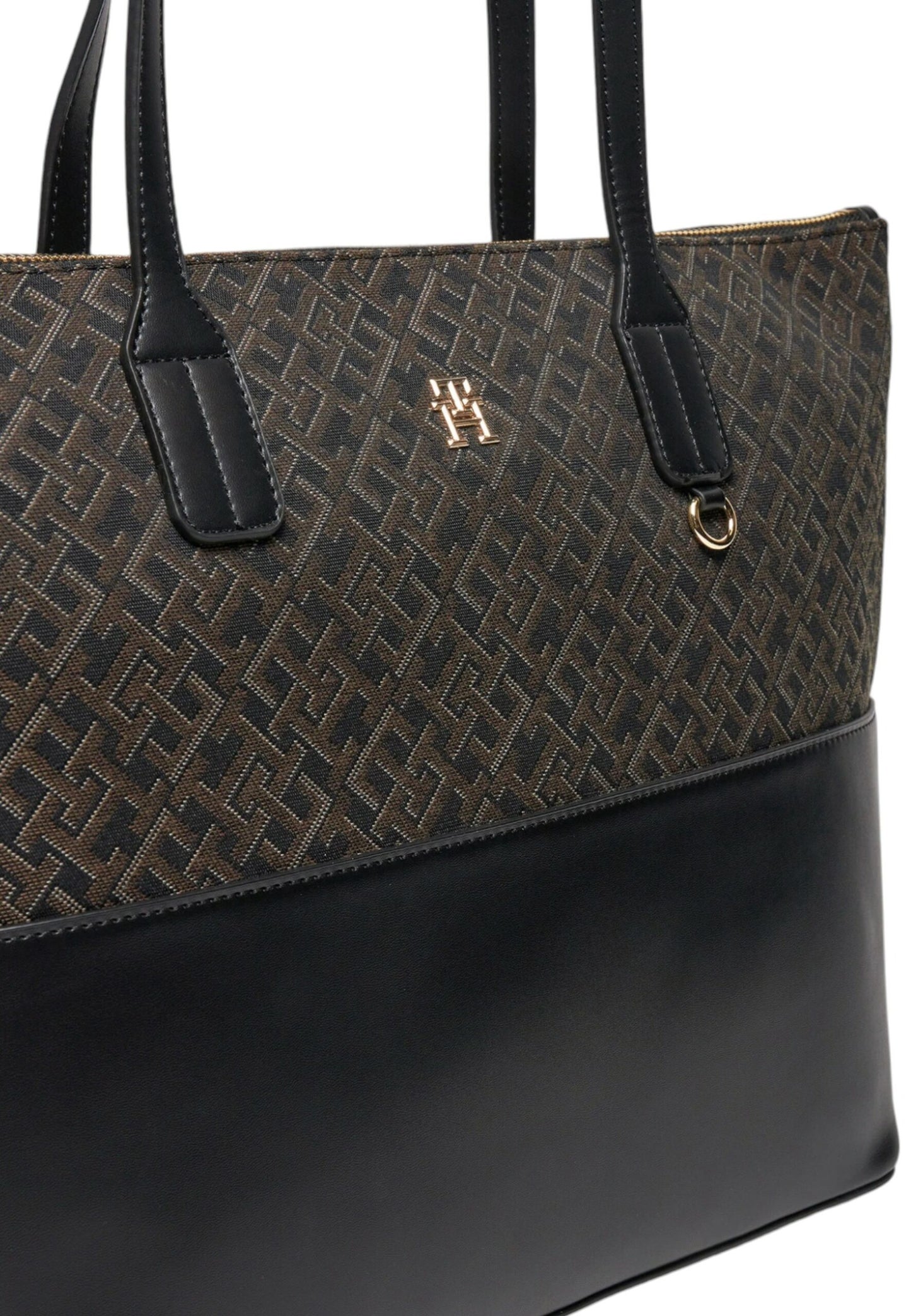 Borsa Tommy Hilfiger th jacquard tote Nero