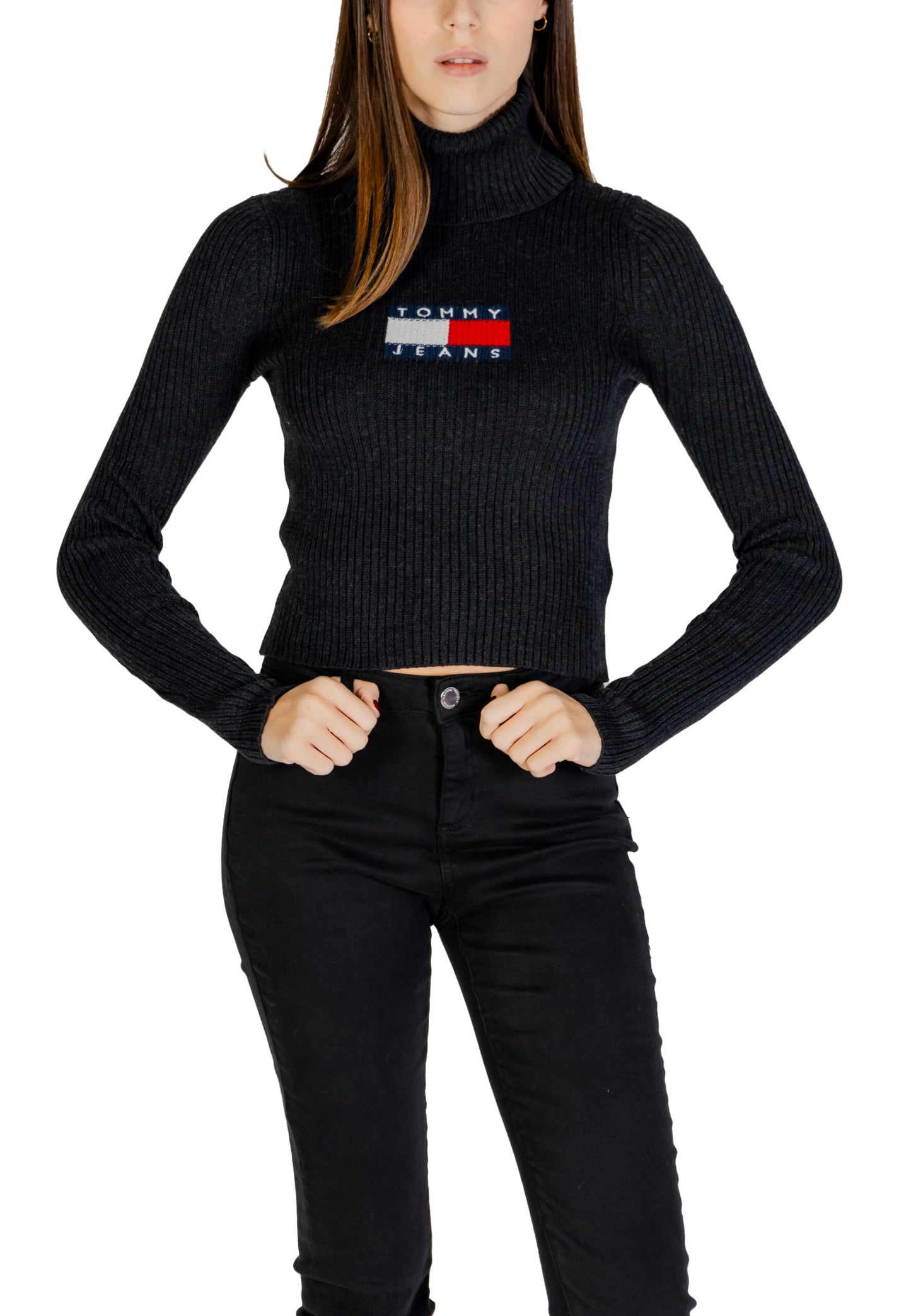 Maglione Tommy Hilfiger Jeans tjw melange trtlnck Nero