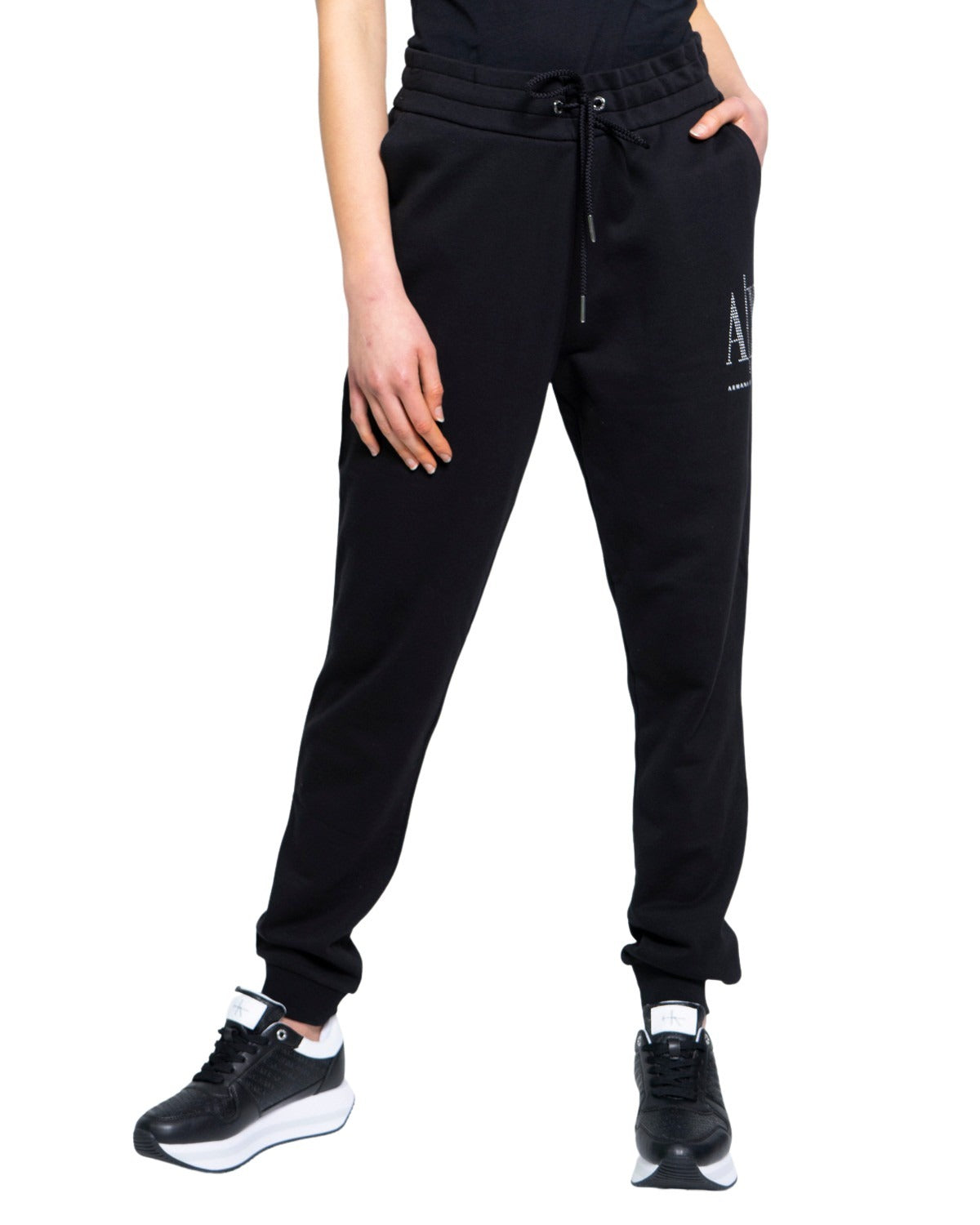 Pantaloni sportivi Armani Exchange  Nero - Argento