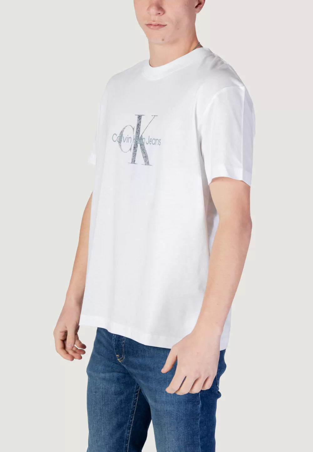 T-shirt Calvin Klein TEXTURED MONOLOGO TEE 157398-Bianco