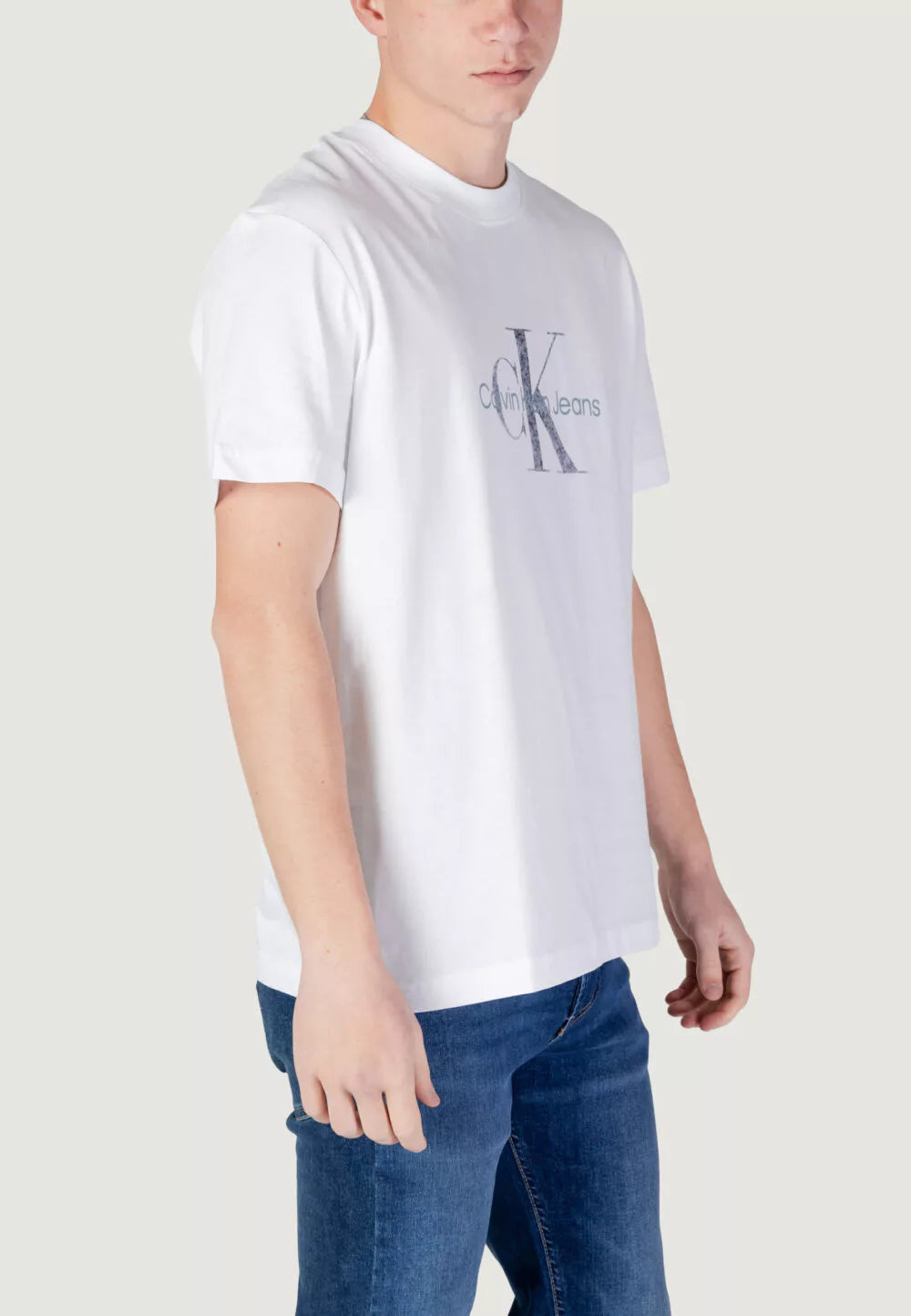 T-shirt Calvin Klein TEXTURED MONOLOGO TEE 157398-Bianco